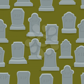 Tombstone seamless pattern. Old gravestone ornament. Cemetery background. rip texture. Grave Ancient. Tombs With cracks
