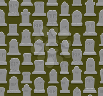 RIP seamless pattern. Old gravestone ornament. Cemetery background. Tomb texture. Grave Ancient. Tombstone With cracks
