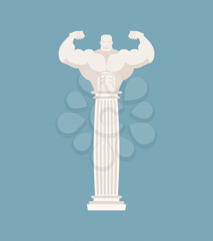 Greek column athlete. Strong architectural element for temple
