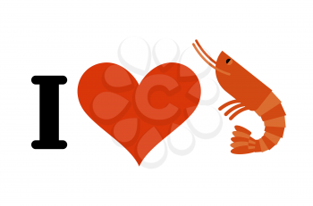 I love shrimp. Heart and marine plankton. Logo for seafood lovers. gourmet logo