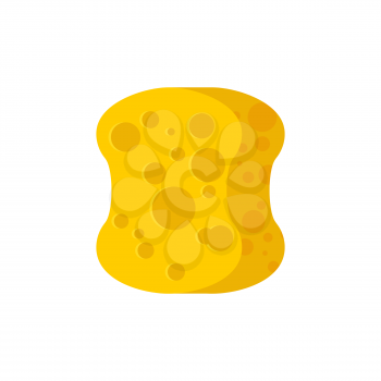 Sponge yellow for washing isolated on white background
