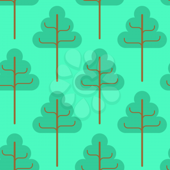 Forest seamless pattern. Green trees ornament. Kids fabric texture

