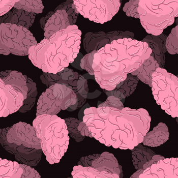 Brain seamless pattern. Human brains 3D background.
