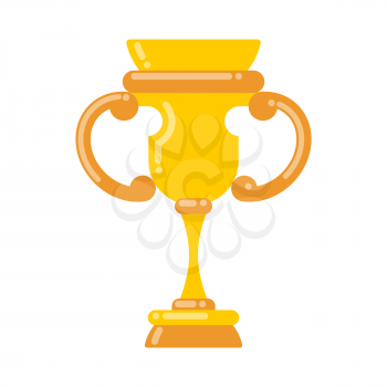 Winner cup gold. Prize of championship. Tournament award on white background