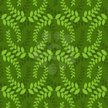 Leaves seamless pattern. Green leaf ornament. Nature background
