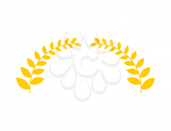 Olive branch is golden wreath. Symbol of victory. Accessory for winner
