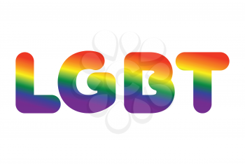LGBT sign of rainbow letters. Letitiging for gays and lesbians
