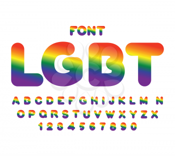 LGBT font. Rainbow letters. Gay alphabet abc