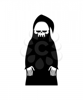 Grim Reaper Isolated. Death in hood on white background
