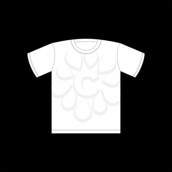 White T-shirt template isolated. Clothing on Black background
