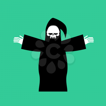Grim Reaper Isolated. Death in hood on white background
