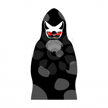 Grim Reaper Cat. death with cats head. Pet in hood