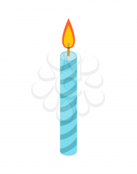 Candle for birthday cake. Accessory holiday pie