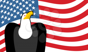 Bald Eagle and US flag. symbol of America. Patriotic illustration for Independence Day

