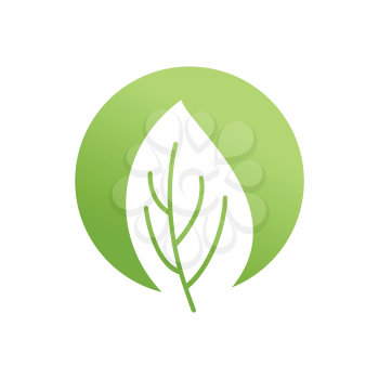 Green leaf emblem. Eco logo. Bio sign
