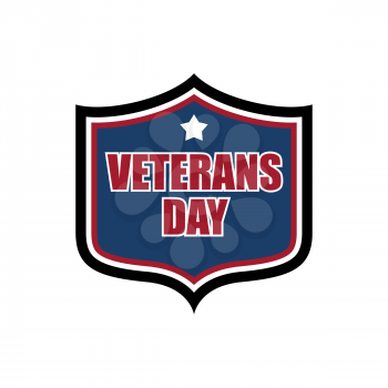 Veterans Day shield emblem. US military holidayl logo
