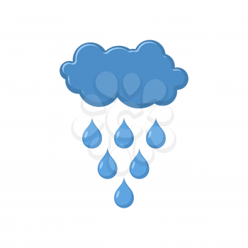 Cloud and rain icon. Weather pictogram isolated

