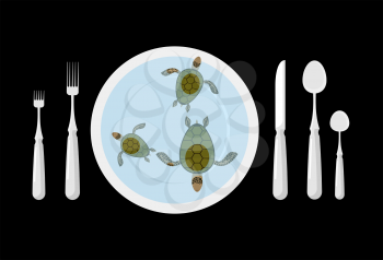 Turtle soup. Delicatessen food. Cutlery. Table etiquette. Forks, spoons and knives
