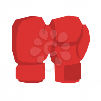 Red boxing gloves isolated. Sports accessories on white background
