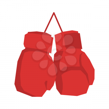 Red boxing gloves isolated. Sports accessories on white background
