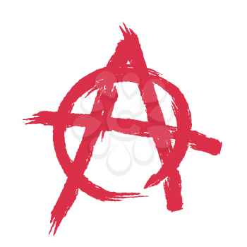 Anarchy sign isolated. Brush strokes grunge style