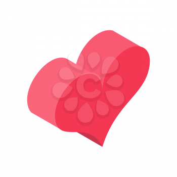 Heart Isometric isolated. Red symbol of love on white background
