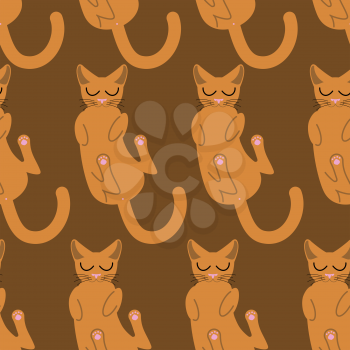 Sleeping cat seamless pattern. Pet background. Animal ornament
