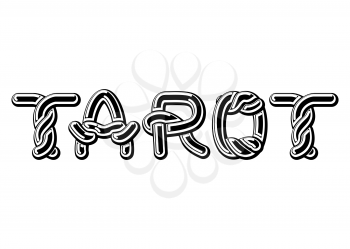 Tarot logo lettering Celtic font. norse medieval ornament ABC. Traditional ancient manuscripts alphabet
