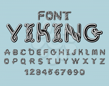 Viking font. norse medieval ornament Celtic ABC. Traditional ancient manuscripts alphabet
