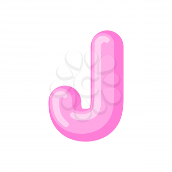 Letter J candy font. Caramel alphabet. lollipop lettering. Sweet ABC sign
