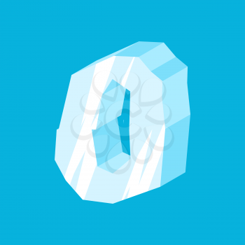 Number 0 ice. Icicles font zero. Frozen alphabet symbol. Iceberg ABC sign