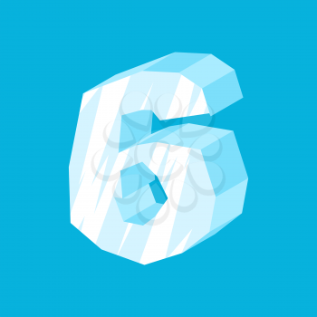 Number 6 ice. Icicles font six. Frozen alphabet symbol. Iceberg ABC sign