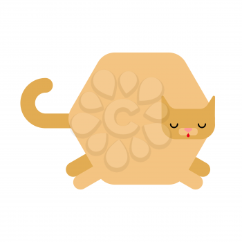 Hexagonal cat isolated. Geometric pet. vector illustration