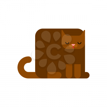 Square cat isolated. Geometric pet. vector illustration