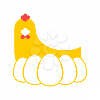 Chicken and egg logo for eggs production. Chicken farm emblem. Poultry farm sign

