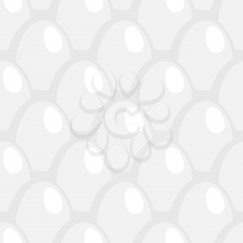 White Egg seamless pattern ornament . Eggs background texture
