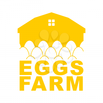 Chicken farm emblem. Egg Farm Logo. Poultry factory sign. Eggs production symbol
