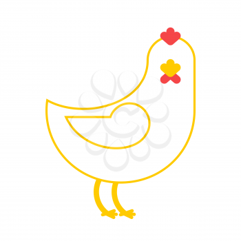 Chicken isolated. Farm bird on white background
