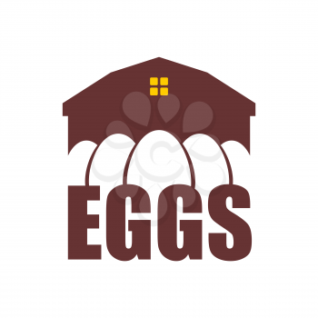Chicken farm emblem. Egg Farm Logo. Poultry factory sign. Eggs production symbol
