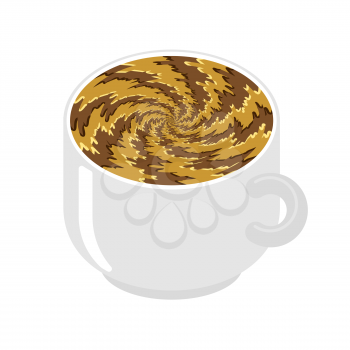Hypnot coffee mug. hypnosis aroma swirl. Invigorating Hypnotic drink isolated.