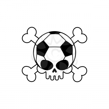 Skull soccer ball. Football skeleton head. Emblem for sports fans
