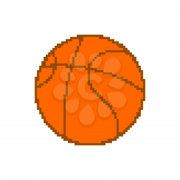 Basketball pixel art. pixelated ball isolated on white background