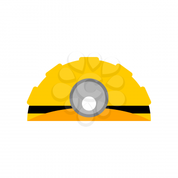 Meiner helmet isolated. Working yellow helmet. Vector illustration

