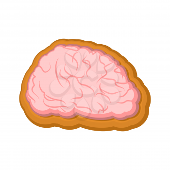 Halloween cookie Brain. Cookies for terrible holiday. Vector illustration
