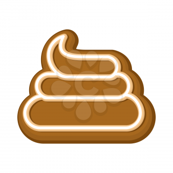 Shit cookie. Cookies turd for Halloween. Vector illustration
