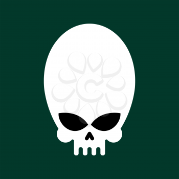 Alien skull isolated. UFO head skeleton. Vector illustration