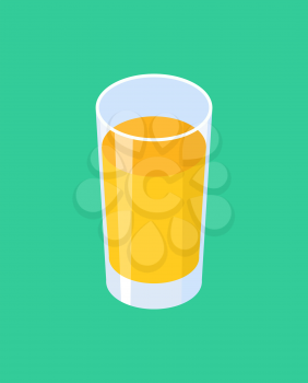 glass of fresh orange juice isolated. Vector illustration