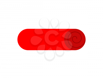 Red path isolated. Red carpet on roll. Vector illustration
