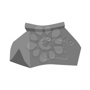 Poop bag. Bag for canine shit isolated. Vector illustration
