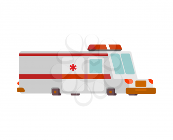 Ambulance car cartoon style. health care car vector illustration
